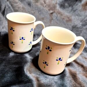 Vintage Avon Mugs~Fresh Flowers~Coffee Cups~Retro~1987~Japan